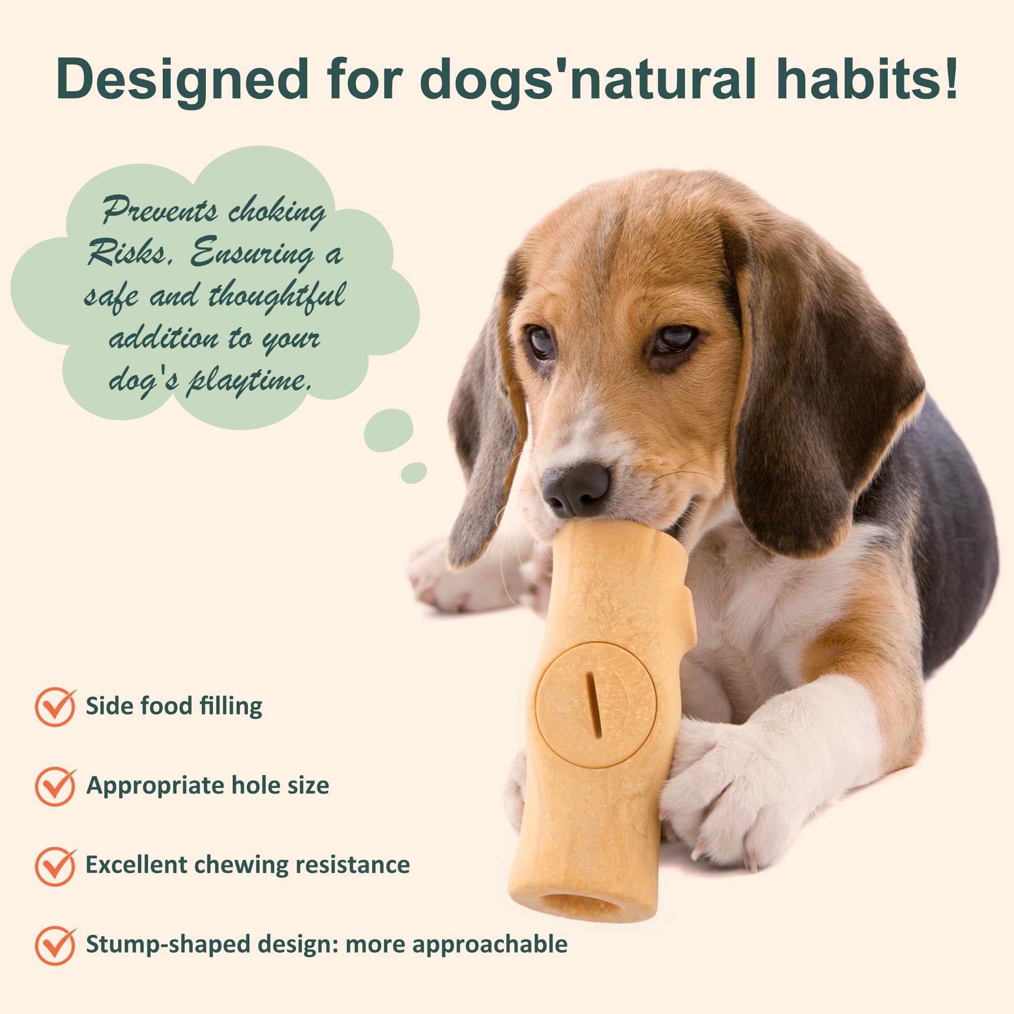 Kogven dog chew toy size guide showing its listed dimensions.