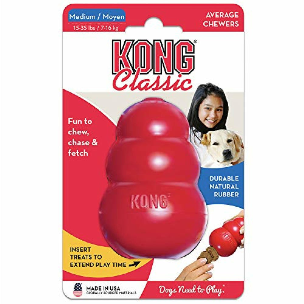 KONG Classic stuffable dog toy shown from an alternate side angle.