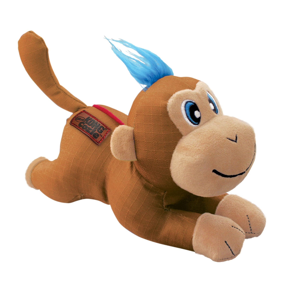 KONG Cozie Ultra Monkey dog toy shown from the front in brown.