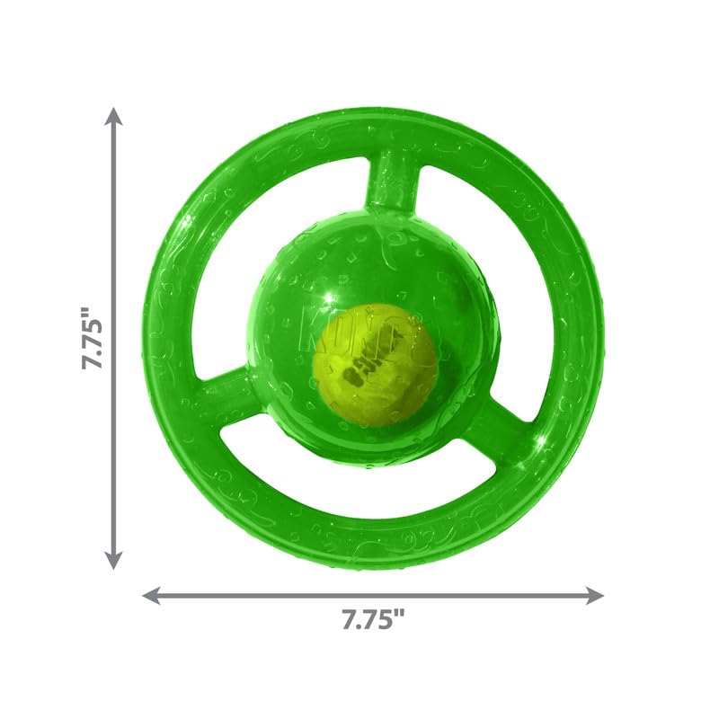 KONG Jumbler Disc dog toy showing the interior tennis ball.