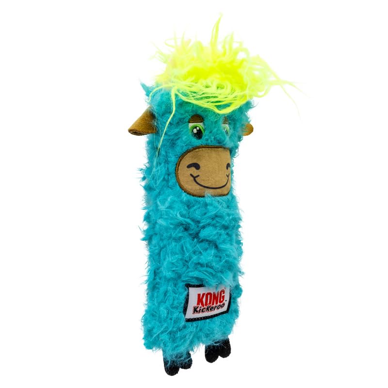 KONG Kickeroo cat toy shown in a view that highlights its long play shape.