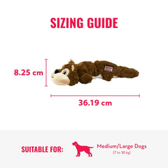 KONG Scrunch Knots plush dog toy highlighting its stretchy sides.