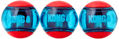 KONG Squeezz Action Toy shown from the front in its red Small version.