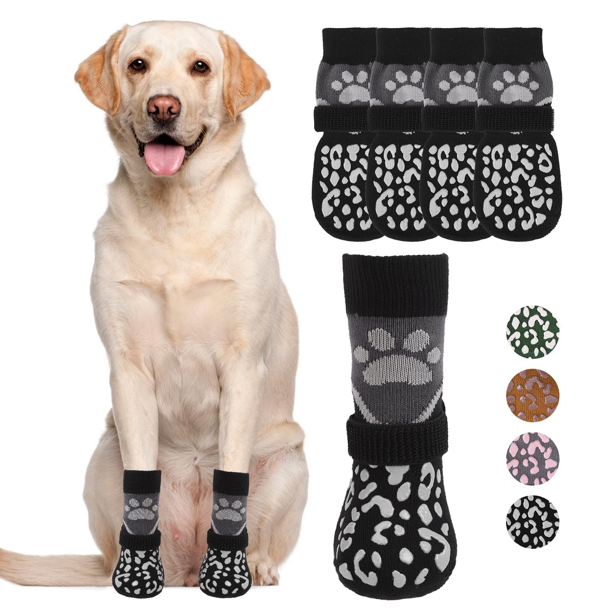 KOOLTAIL dog socks shown from the front to display the overall bootie design.