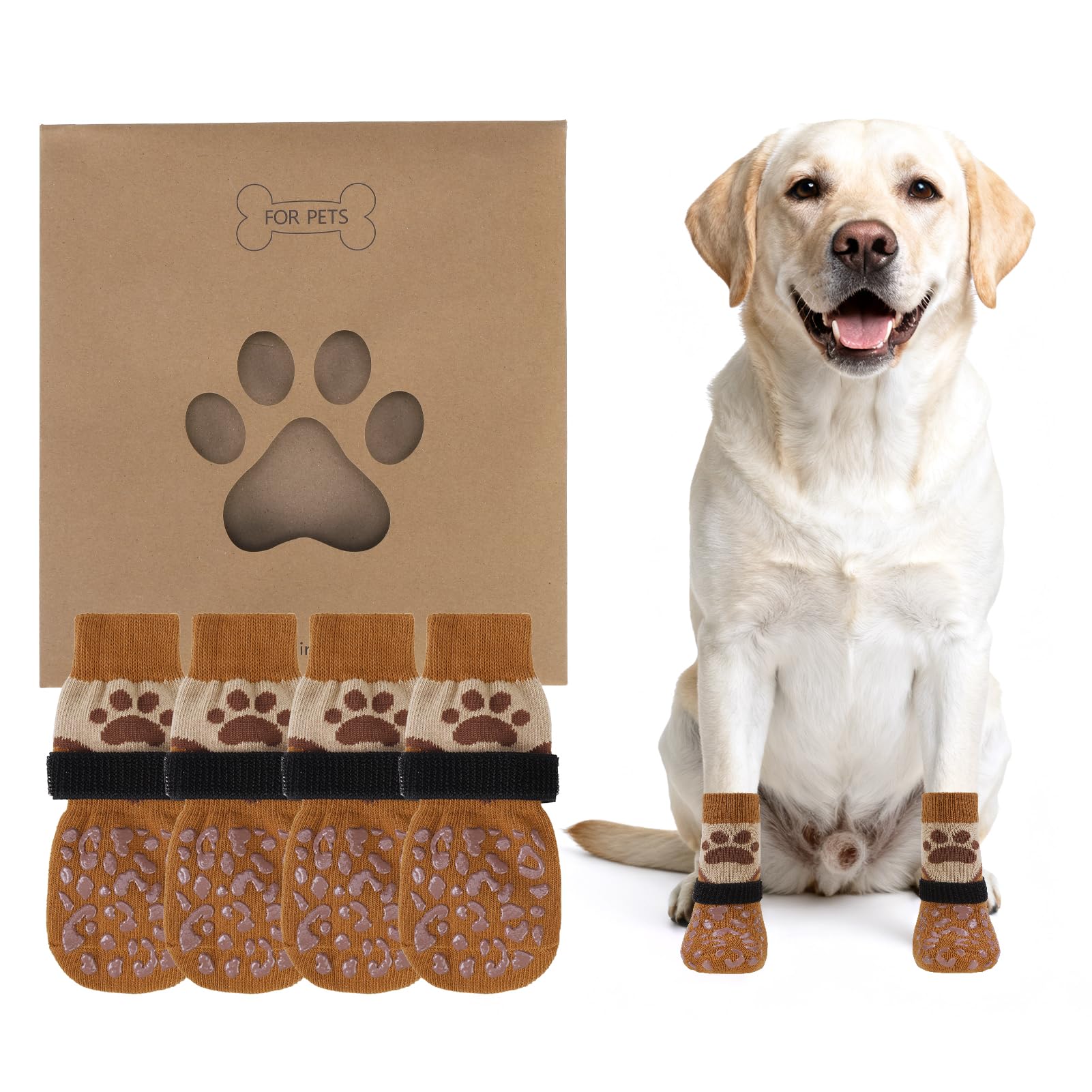 KOOLTAIL dog socks shown from the front to display their sock shape.