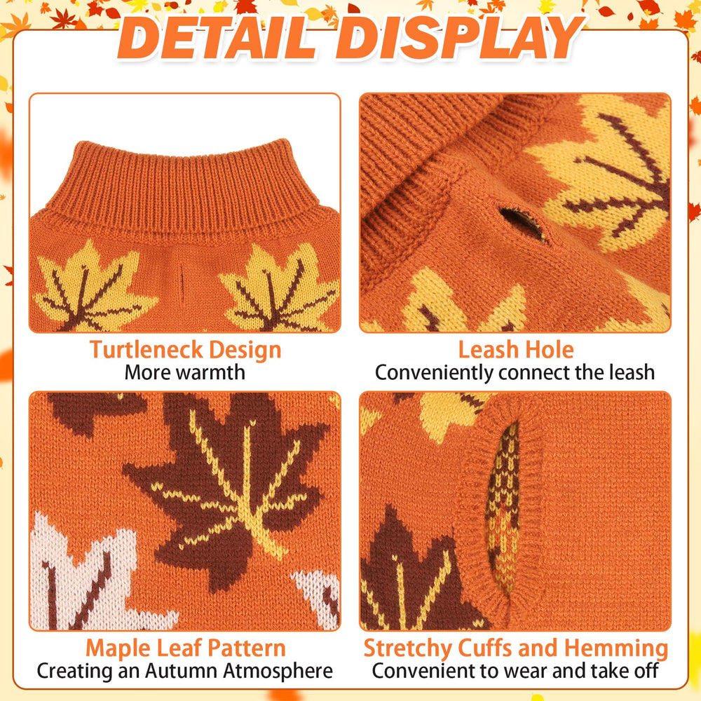 KOOLTAIL dog sweater detail showing its high turtleneck collar and knit texture.