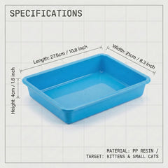 Koparion kitten litter box viewed from the side to show its low-entry shape.