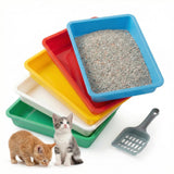 Koparion kitten litter box set shown from the front with five shallow pans.