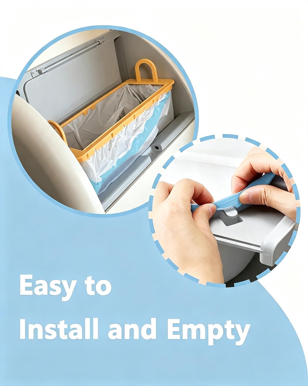 KropBom cat litter bag placed as a liner in an automatic litter-box waste drawer.