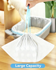 KropBom cat litter box bag fitted inside an open-top automatic litter box.