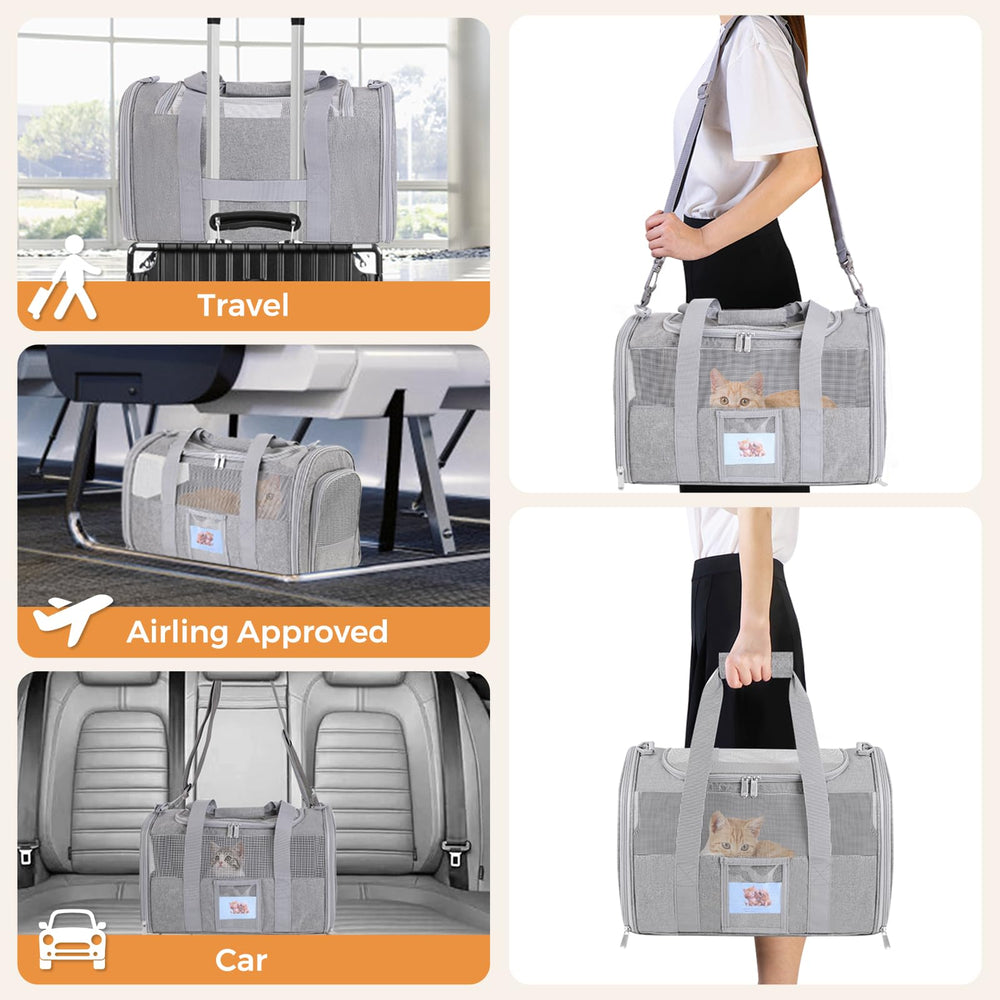 KTSOLRA cat carrier with its luggage attachment strap.