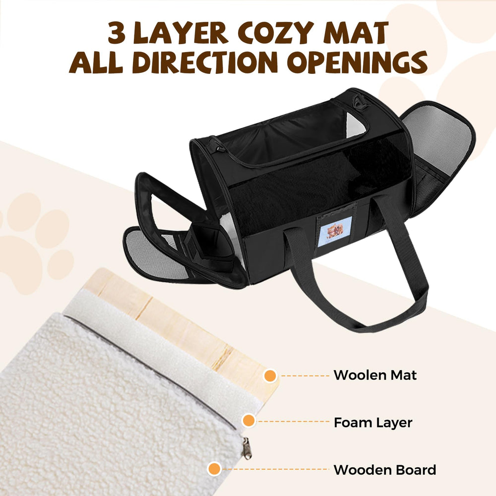 KTSOLRA soft cat carrier with its mesh ventilation panels in view.