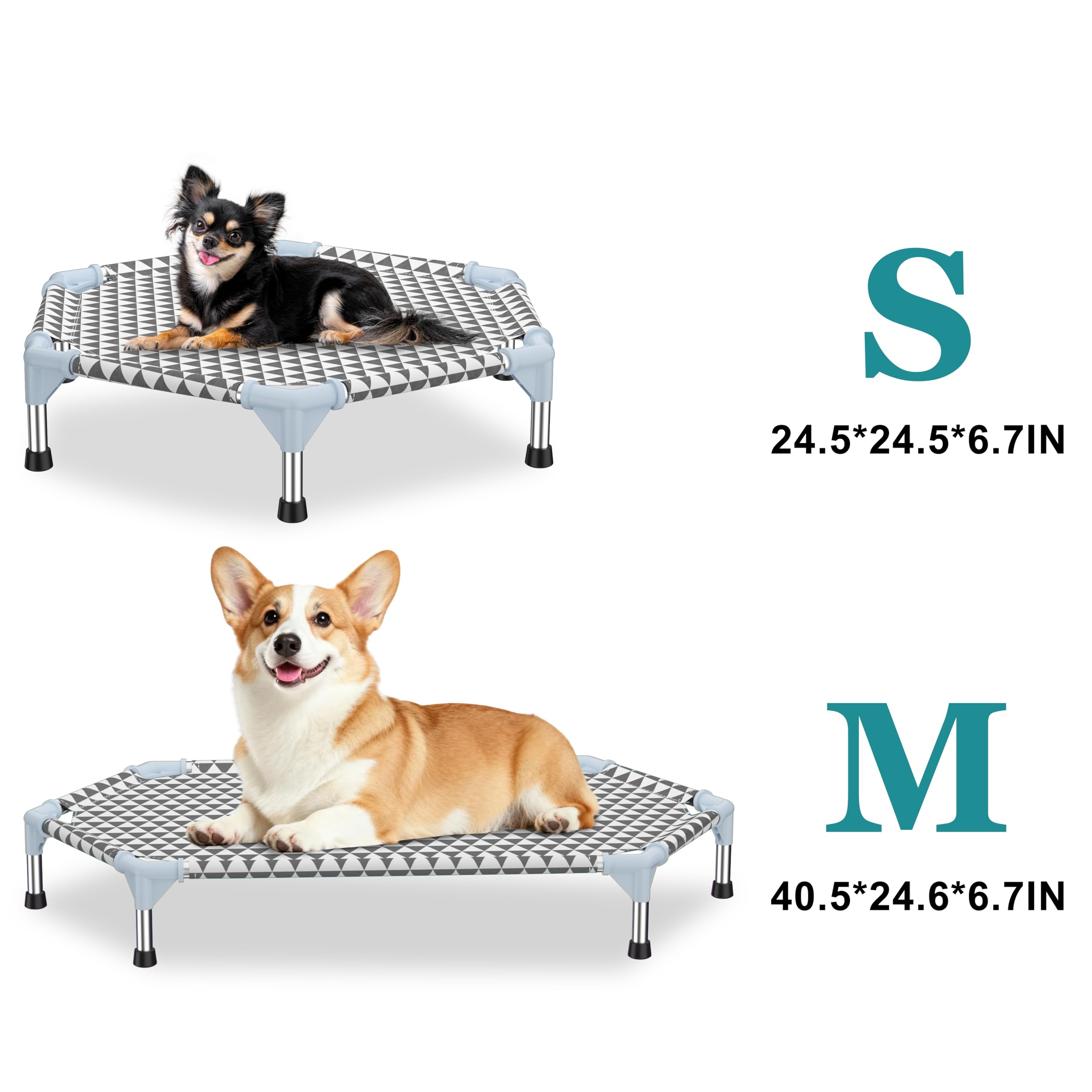 Kuntrust Elevated Outdoor Dog Bed shown with its raised construction in focus.