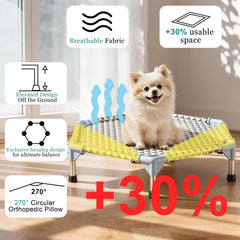 Kuntrust Elevated Outdoor Dog Bed shown in a side profile.