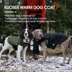 Kuoser dog coat close-up showing the double-layer fleece lining.