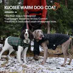 Kuoser dog coat close-up showing the double-layer fleece lining.