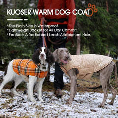 Kuoser dog coat close-up showing its double-layer fleece lining.