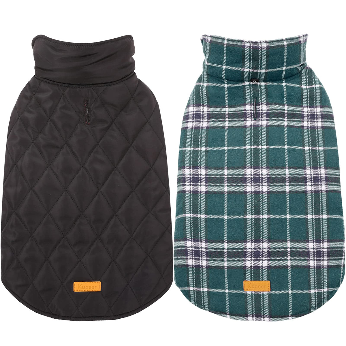 Kuoser dog coat shown from the front with its overall shape and design visible.