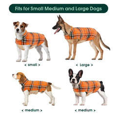 Kuoser dog coat close-up showing the leash opening on the upper back.