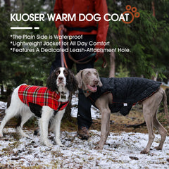 Kuoser dog coat detail showing the adjustable neck and belly fasteners.
