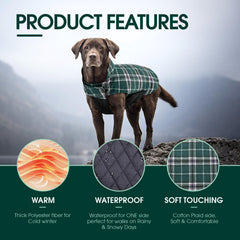Kuoser dog coat showing its solid-colored reversible side.