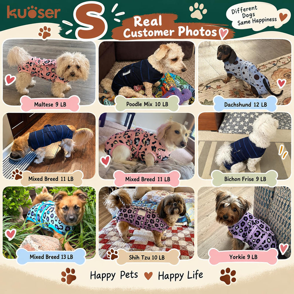 Kuoser Dog Surgery Recovery Suit showing the inner openings for pee pad use.