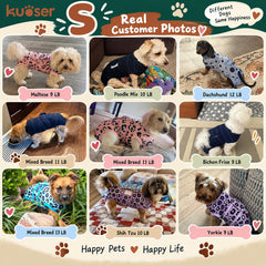 Kuoser Dog Surgery Recovery Suit showing the inner openings for pee pad use.