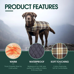 Kuoser waterproof dog coat close-up showing its double-layer fleece lining.