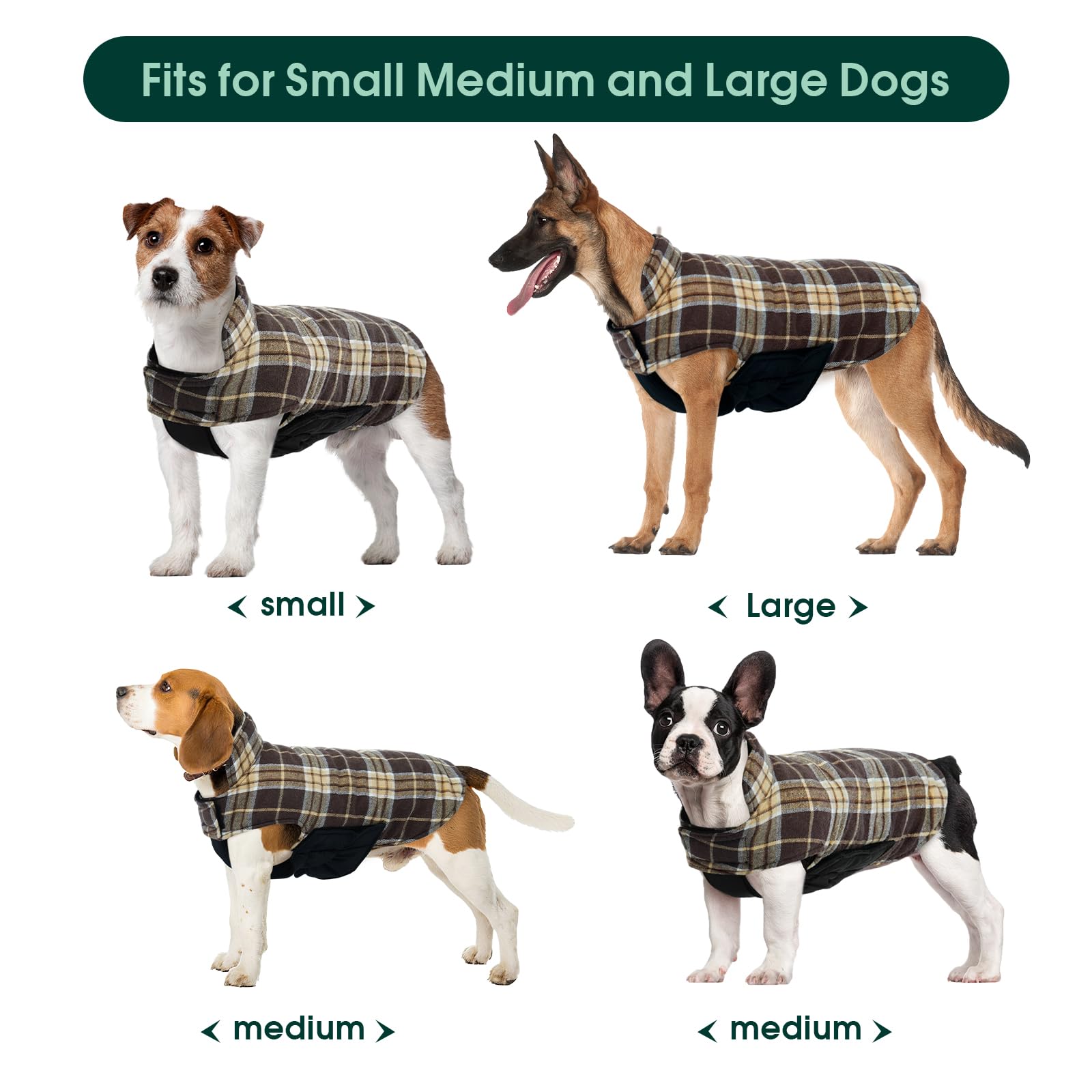 Kuoser waterproof dog coat detail showing the leash opening on the upper back.