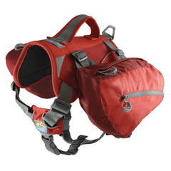 Kurgo Baxter Dog Backpack Harness shown from the front in Chili/Barn Red.