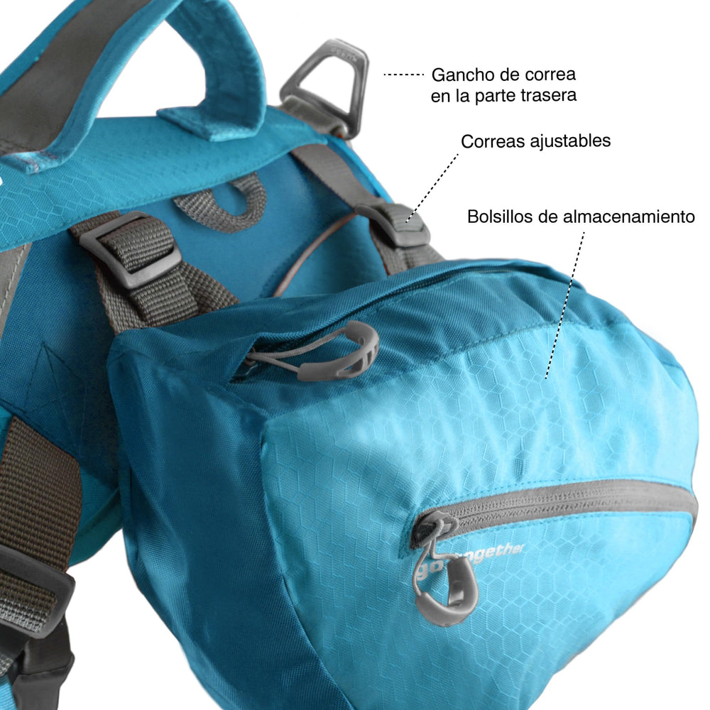 Kurgo Baxter Dog Backpack Harness large padded handle shown in detail.