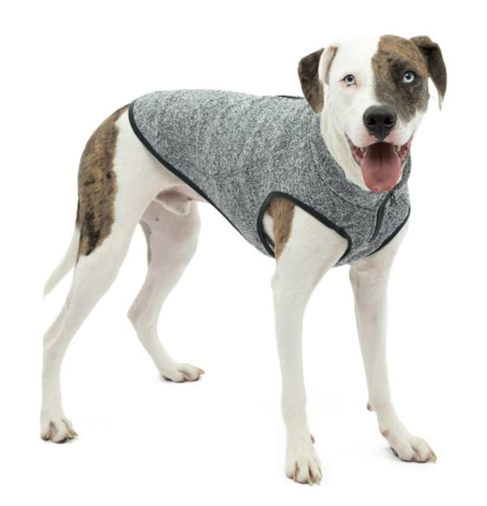 Kurgo Core Sweater shown from the front in Heather Black.