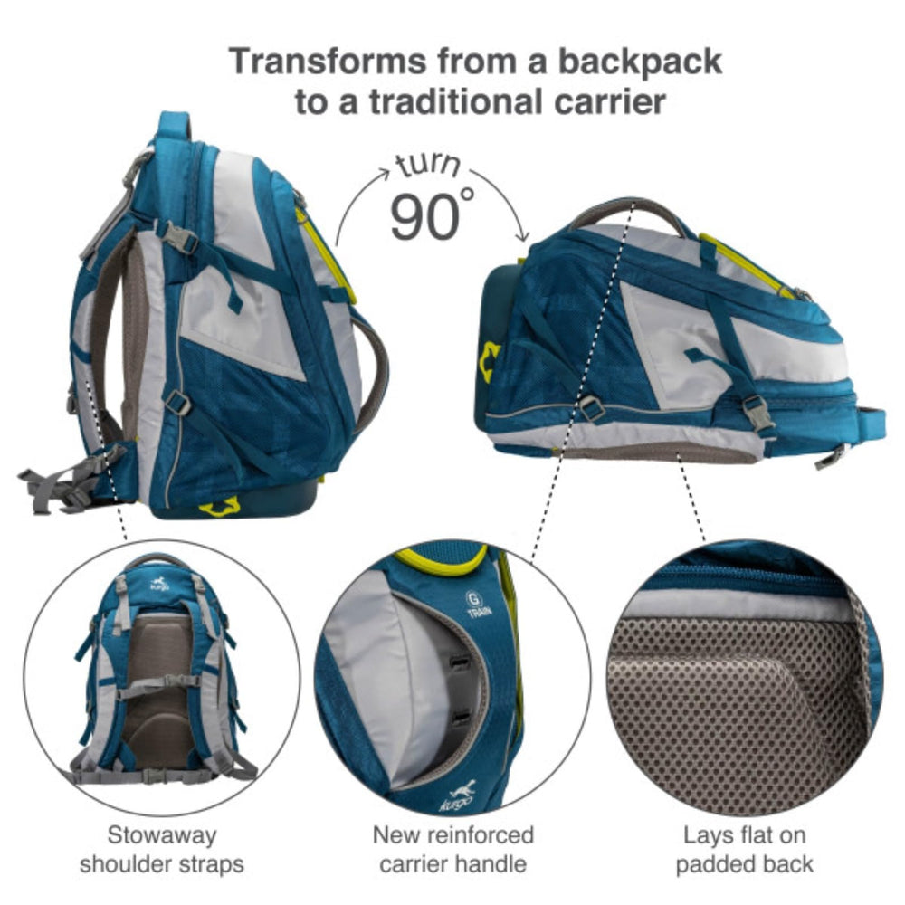 Kurgo G-Train pet carrier backpack interior showing the swivel tether attachment.