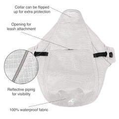 Kurgo Halifax Rain Shell detail showing reflective side piping.