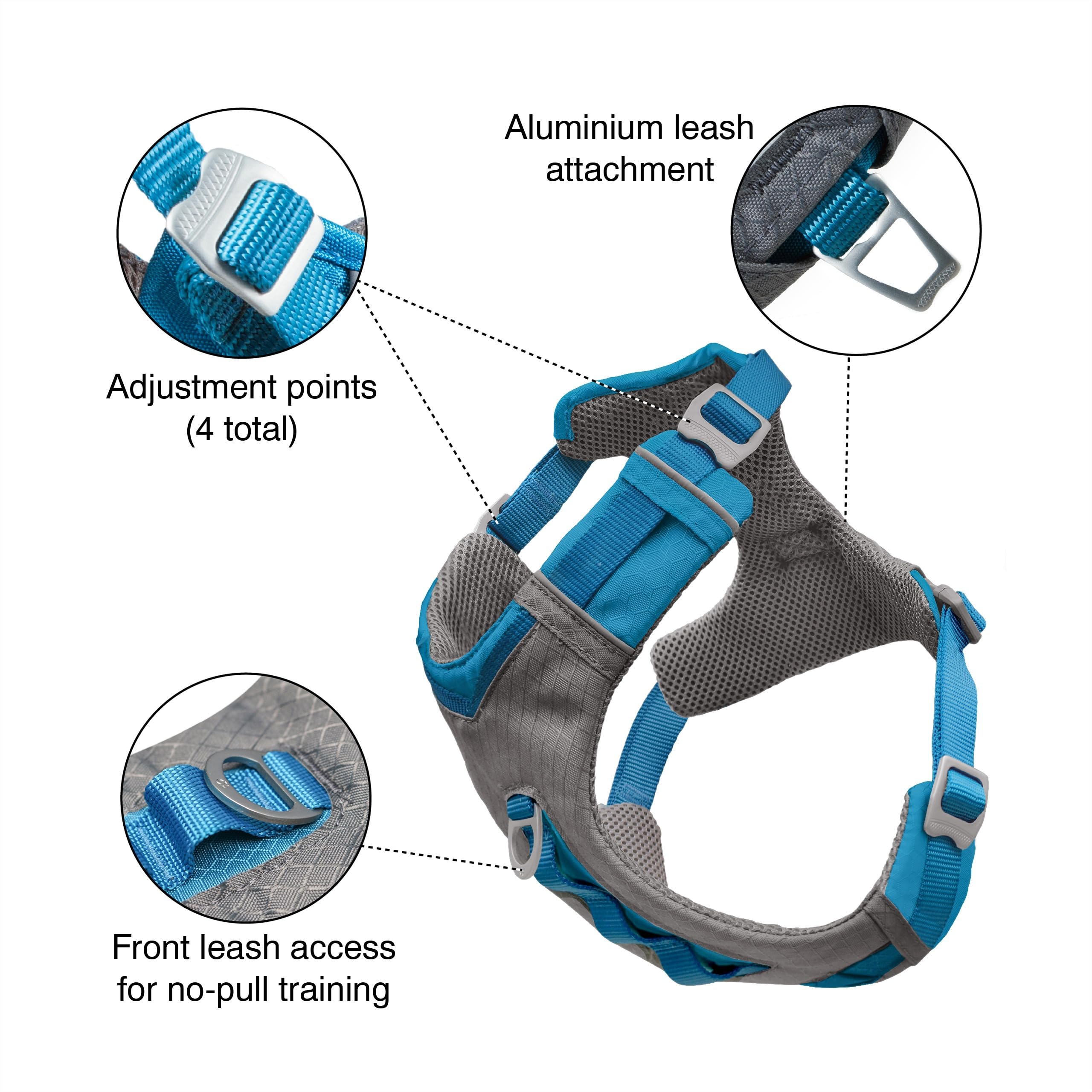 Kurgo Journey Air Dog Harness close-up of its padded chest piece.
