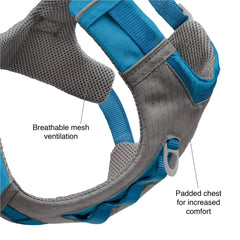 Kurgo Journey Air dog harness showing its V-neck design.
