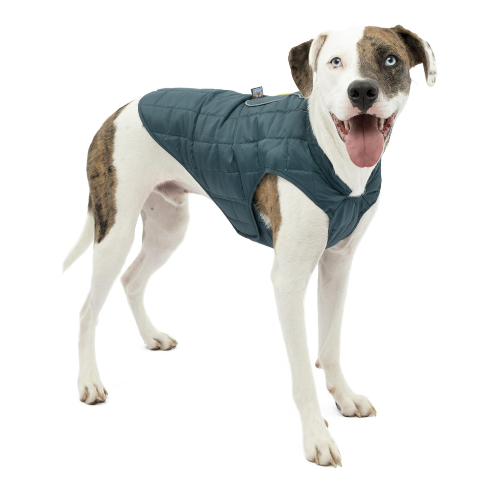 Kurgo Loft Dog Jacket in Ink Blue shown from the front.