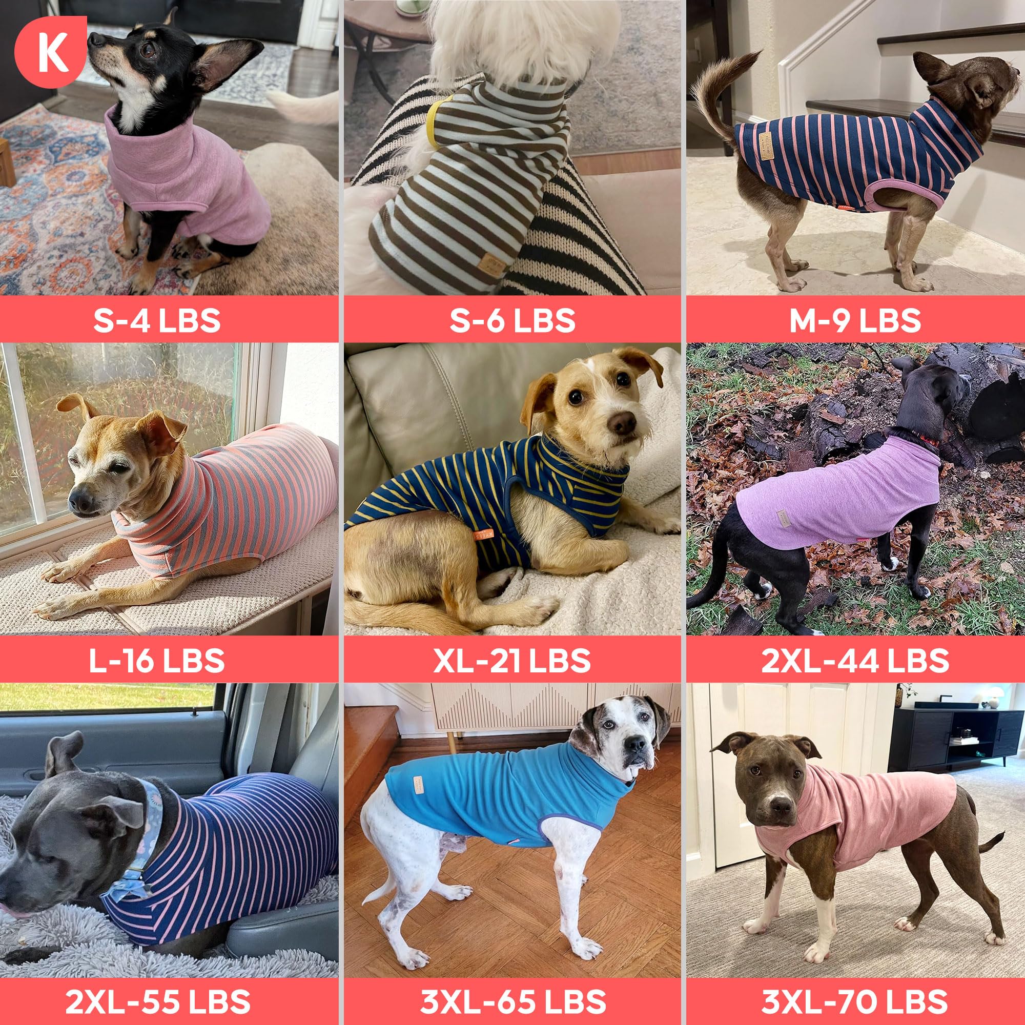 KYEESE dog coat viewed to show the sleeveless design and open leg area.