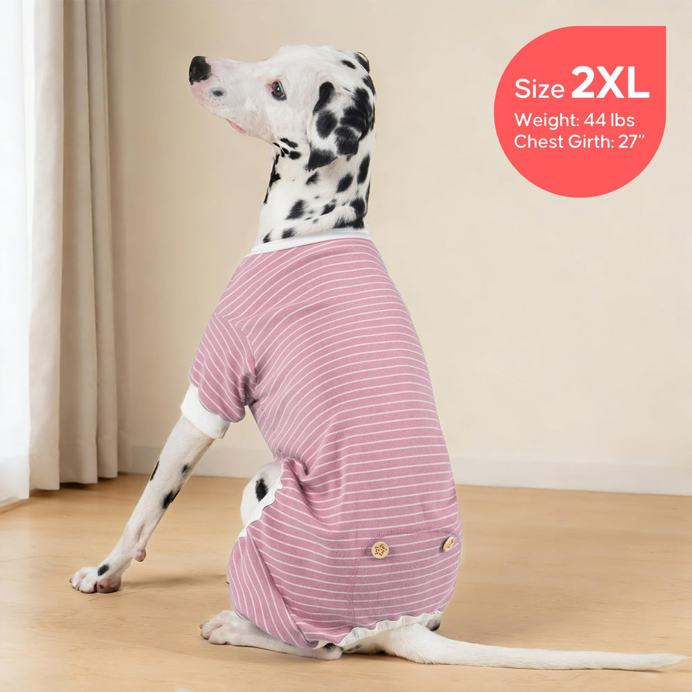 KYEESE dog pajamas close-up showing the soft, stretchy fabric.
