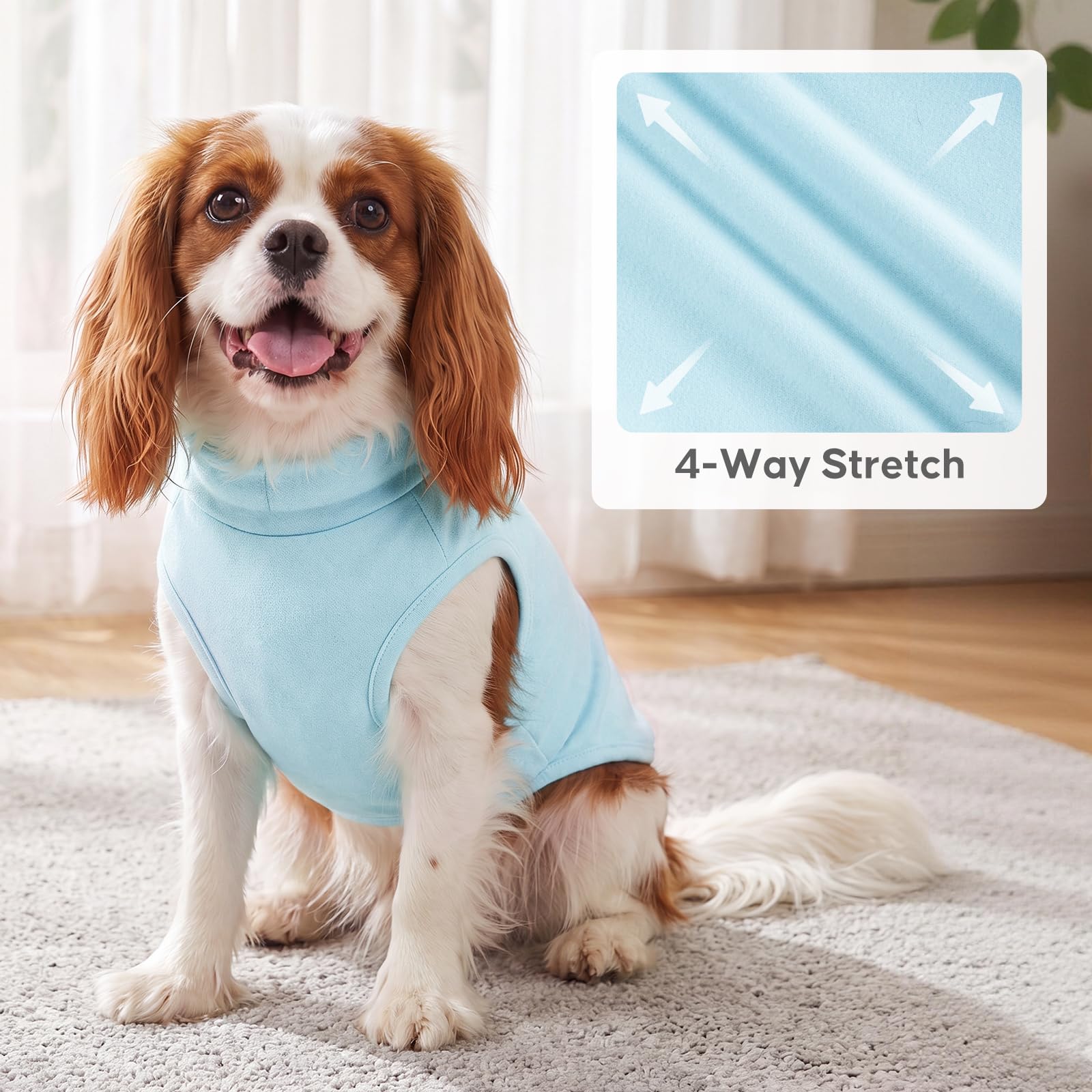 KYEESE dog sweater highlighting the high-cut belly design.