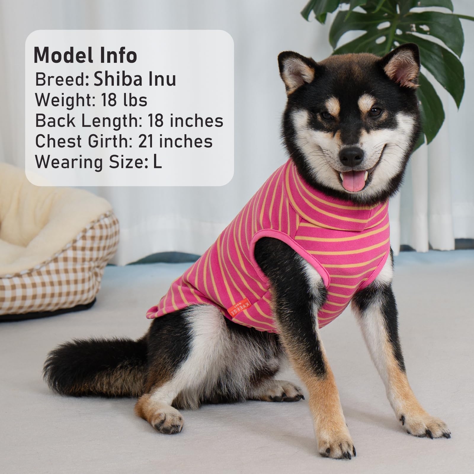 KYEESE dog sweater detail showing the high-cut belly design.