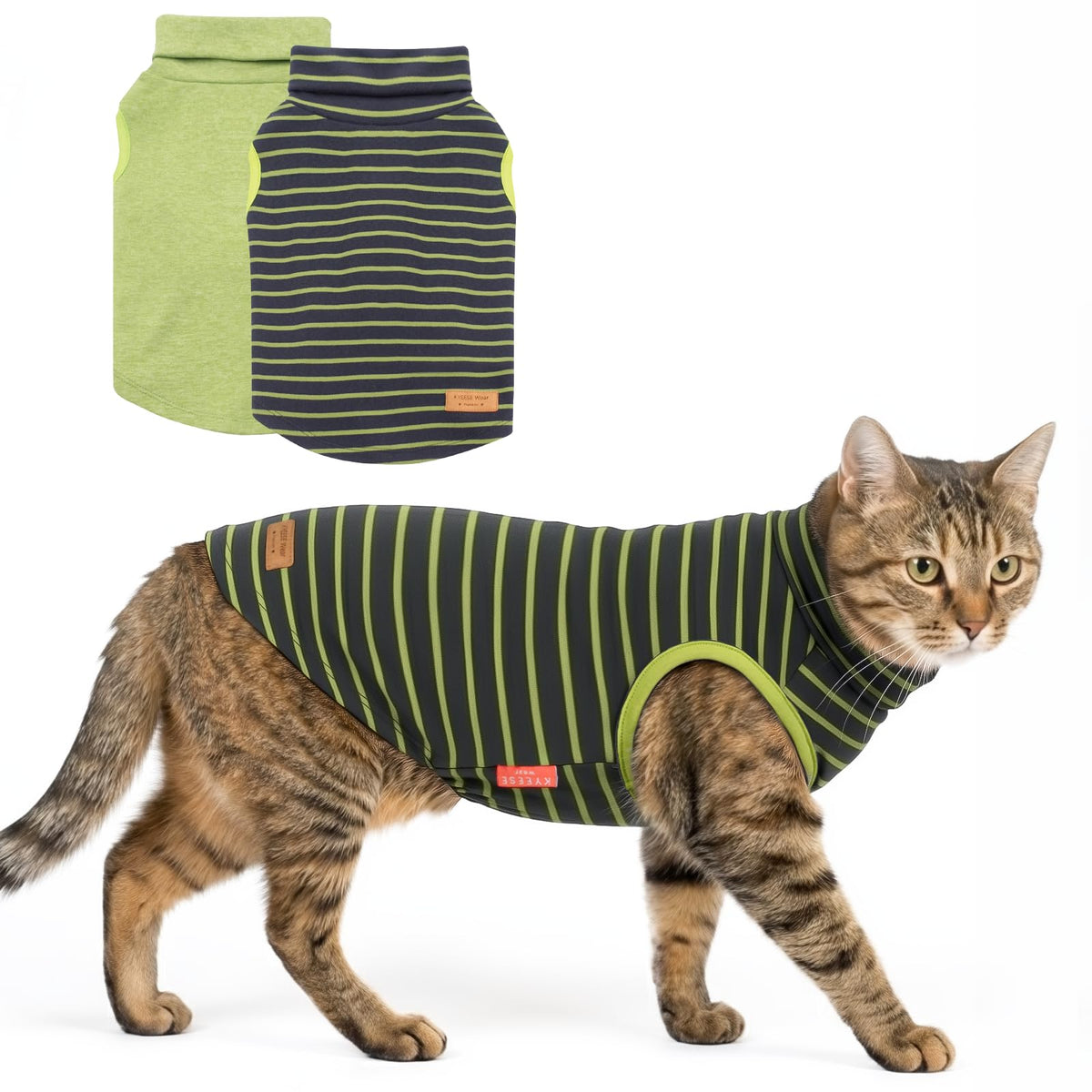 KYEESE dog sweater in the solid-color style, shown from the front.