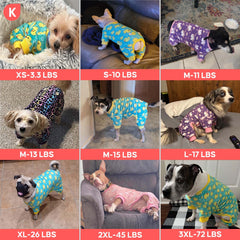 KYEESE velvet dog pajamas shown from the back.