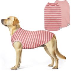 KYEESE waffle dog shirt shown from the front with its striped tank-top shape.