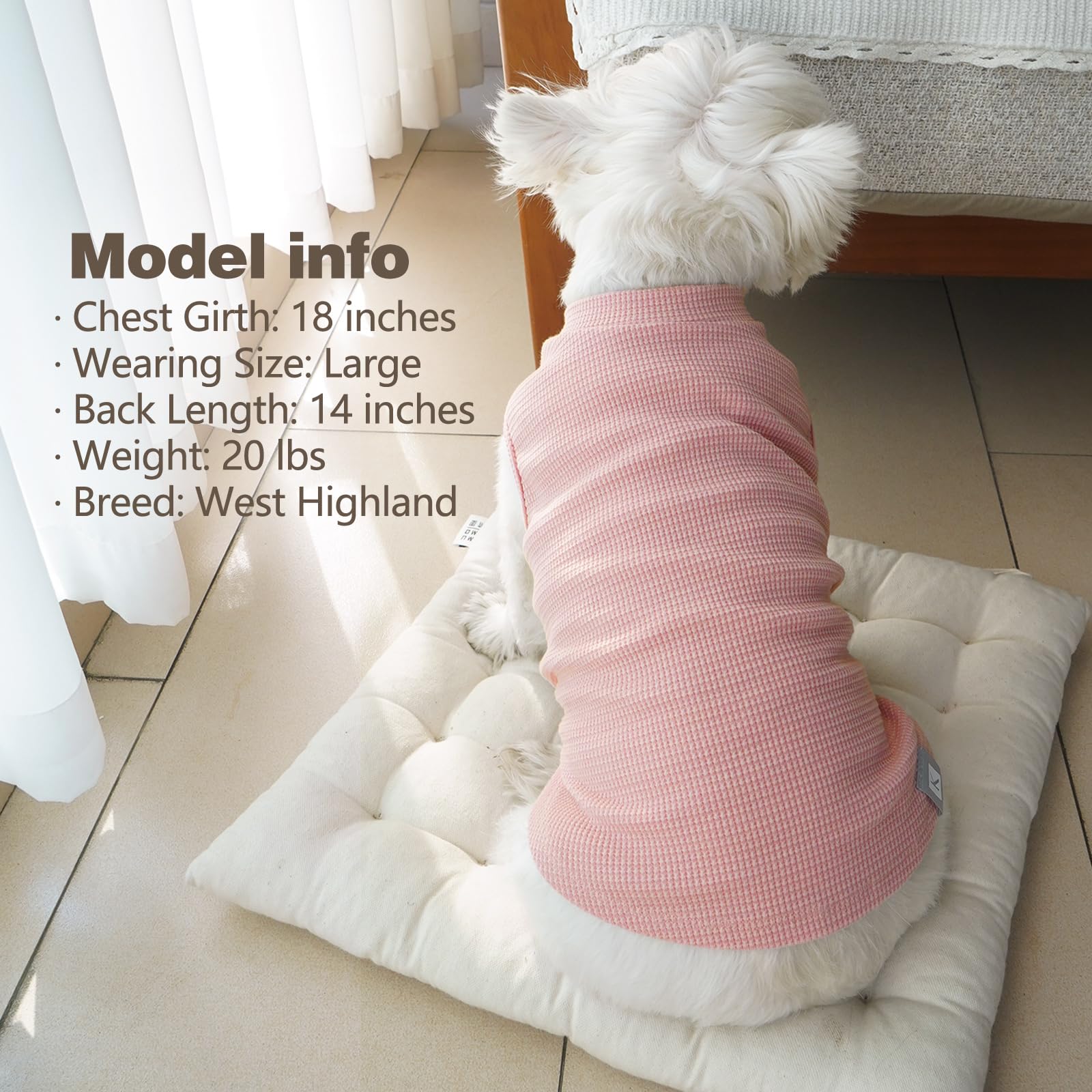 KYEESE waffle dog shirt shown in its easy pull-on style.