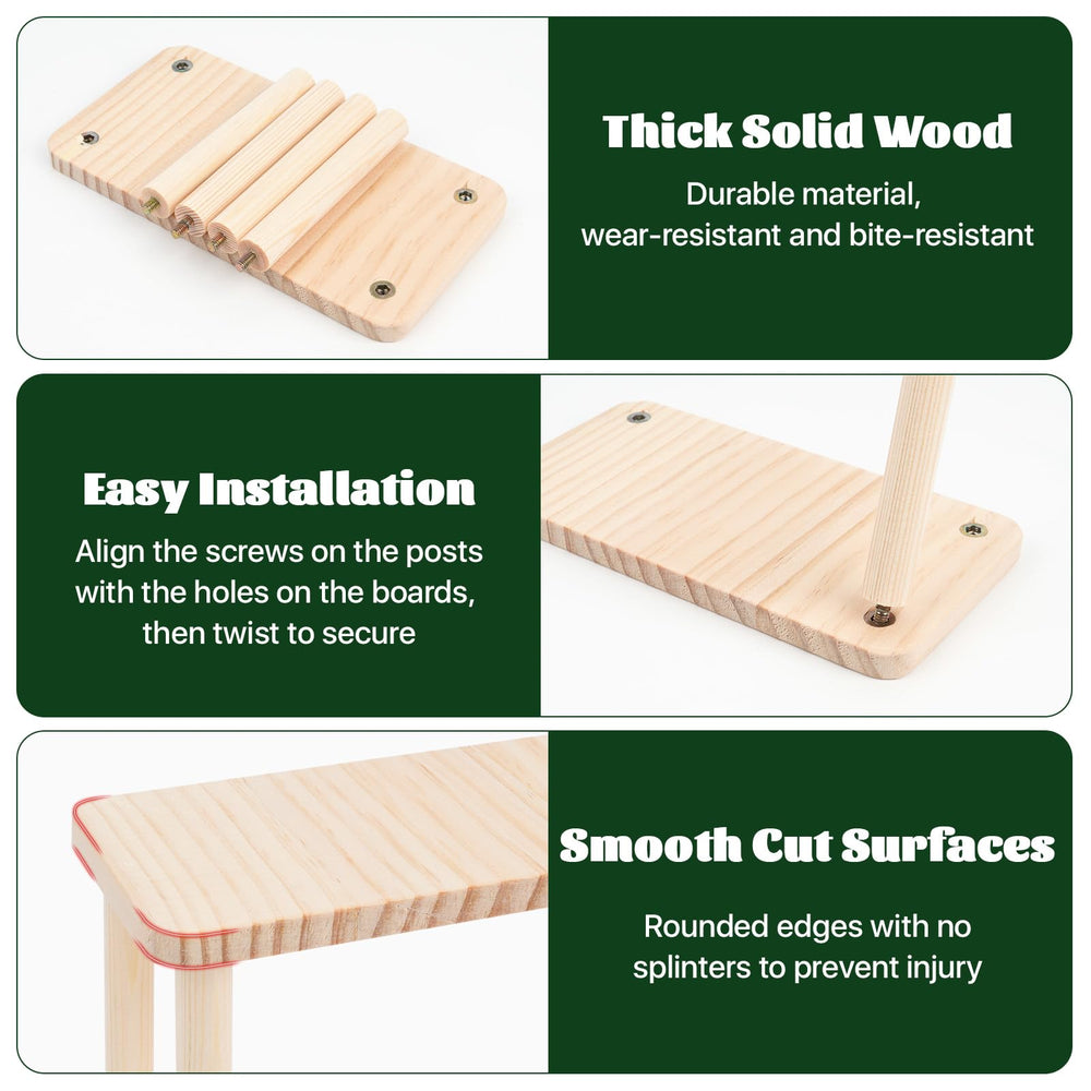 Lainballow hamster platform close-up showing its natural pine wood surface and rounded edges.