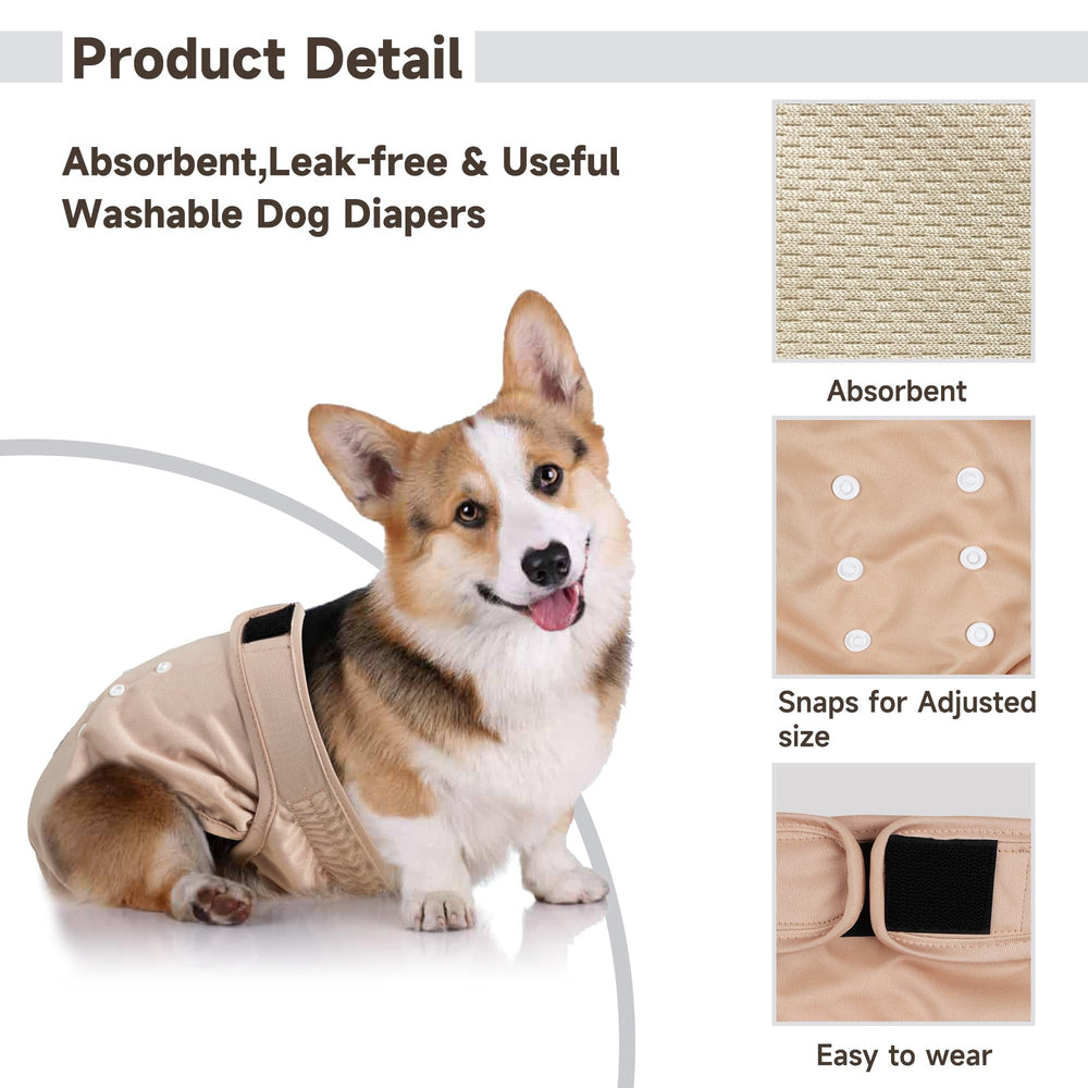 Langsprit female dog diaper close-up showing the beige wicking-jersey inner lining.