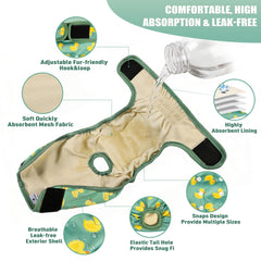 Langsprit female dog diapers featuring the duck print.