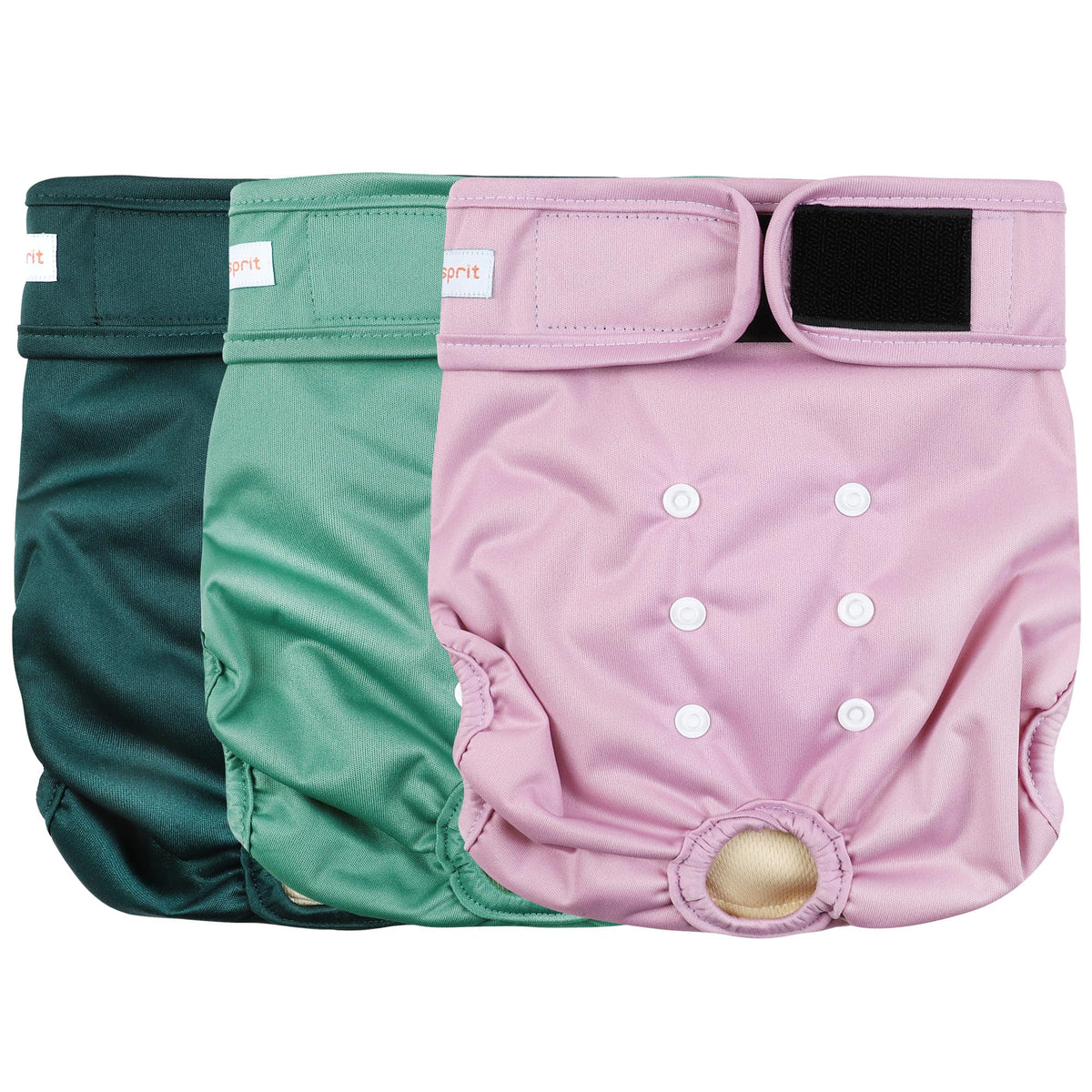 Langsprit washable female dog diapers shown from the front.