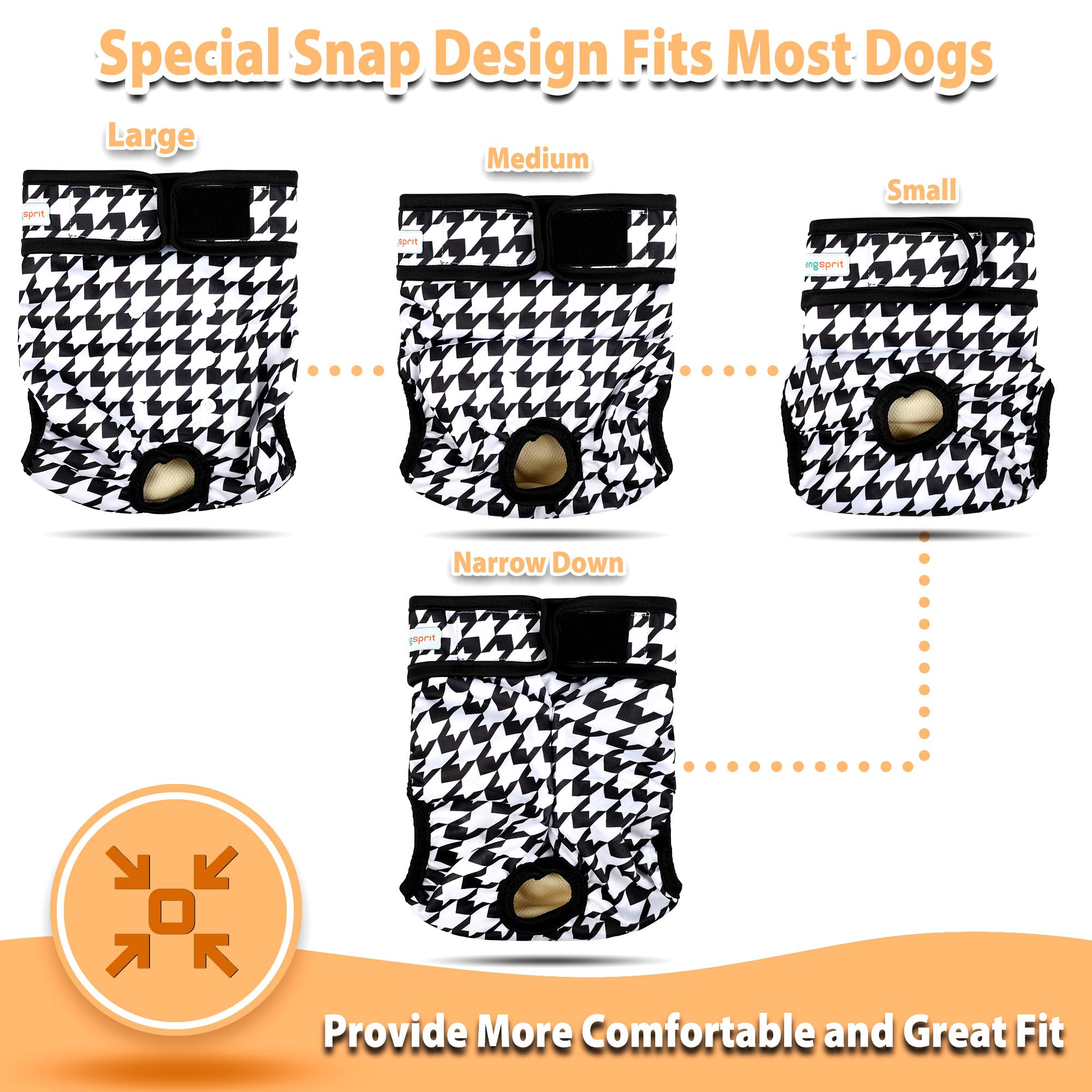 Langsprit female dog diaper detail showing its hook-and-loop closure.